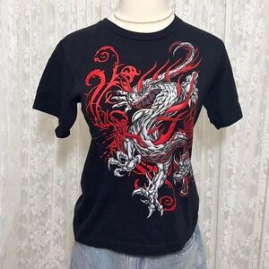 Route 66 Asian Dragon T‎ Shirt Alt Women's XS/S Chinese Grunge Emo